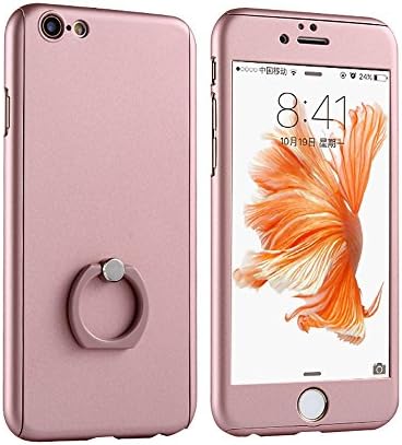iPhone 6 Plus Case, Bundle with Screen Protector, Znplus Ultra Thin Hard Protective Luxury Case Cover for iPhone 6 Plus/iPhone 6S Plus (5.5 Inch )with 360 Degree Rotating Ring Kickstand(Rose Gold)