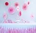 Sorive® Pack of 8 Hanging Party Wedding Decorations Pink Paper Fans and Tassel Garland Set