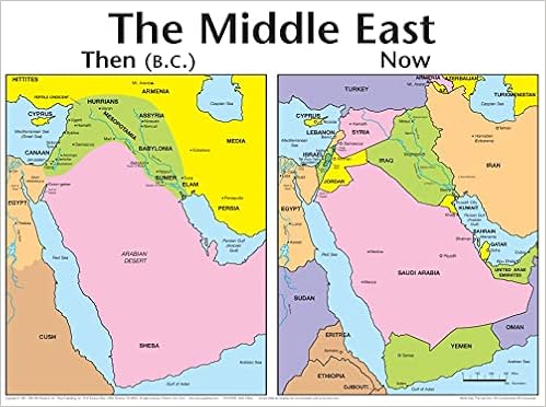 Biblical Map Of The Middle East The Middle East Then And Now Wall Map (Charts): Rose Publishing:  9789901980420: Amazon.com: Books