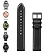 Balerion 20mm Qiuck Release Genuine Leather Strap Watch Band for Samsung Gear Sport,Skagen Falster Smartwatch,Nokia Steel HR 40MM Version-Black