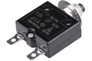 Aramox 5 A / 8 A / 10 A / 15 A / 18 A / 20 A / 30 A Thermal Switch Reset, Current Overload Device Circuit Breaker Manual Rese