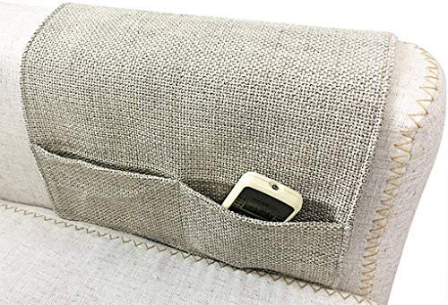 JINTN Linen Sofa Armrest Organiser Armrest Caddy Pocket Organizer Recliners Sofa Couch Arm Chair Caddy TV Remote Control Holder Organizer Cell Phone Book Sofas Tidy Armchairs Caddy Sofa Organiser