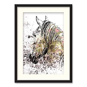 Black Paper Framed Canvas Wall Art for Living Room, Bedroom Horse Theme Canvas Prints for Home Decoration Ready to Hanging - 23x31 inches