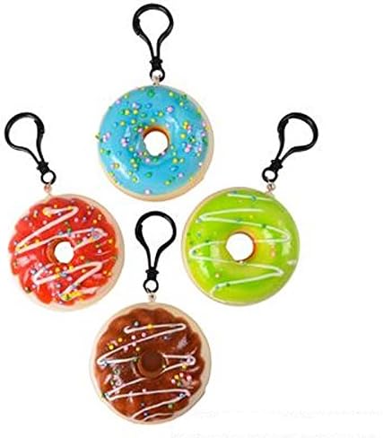 You Get 1 Cute Jumbo 3" Doughnut Donut Squishy Keychain Clip Toy Extra Soft ( Random Color )