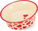 Petface Red Hearts Flared Ceramic Bowl Cats Food or Water 15.4 cm view 4