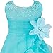 FEESHOW Baby Girls Rhinestone Organza Flower Christening Baptism Party Dress Blue 18-24 Months