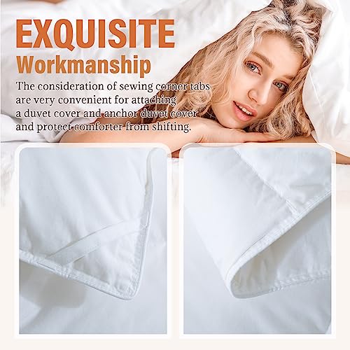 Cosybay Feather Down Comforter All Season White King Size Down Duvet