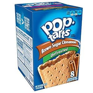 Image of Pop-Tarts Breakfast Toaster Pastries, Unfrosted Brown Sugar Cinnamon Flavored, 14 oz (8 Count)(Pack of 12)