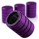 PC Autoworks Aluminum Tire Valve Stem Caps &ndash; Anti-Rust, Premium Anodized Aluminum, Corrosion-Resistant, Easy Install, Universal Fit for Car, Truck, Bike, SUV &ndash; 1 Pack/Set of 4 (Plum Purple)