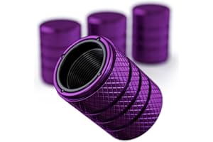 PC Autoworks Aluminum Tire Valve Stem Caps – Anti-Rust, Premium Anodized Aluminum, Corrosion-Resistant, Easy Install, Universal Fit for Car, Truck, Bike, SUV – 1 Pack/Set of 4 (Plum Purple)