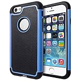 iPhone 6 Case, Apple iPhone 6 (4.7) Case,Dteck(TM) 2 in 1 Heavy Duty Hybrid Rugged case Full Body Protective Rugged Armor Hybrid Bumper Case for Apple iPhone 6 4.7 Inch (2 Blue)