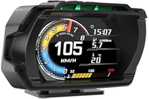 ciyeu New OBD+GPS Speedometer Car -Up Display HUD Overspeed Alarm LCD Display Oil Temperature Gauge Water Temp Tachometer ABS