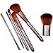 Mooxury Makeup Brushes Set professional Synthetic Kabuki Cosmetic Brushes Kit with Brown Case Bag - 6 Pcs