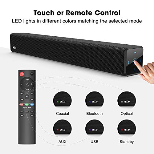 2.1 Channel 100Watt Sound bar, Bestisan Soundbar with Built in