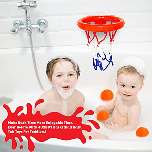 Kid Bath Toys Bathtub Basketball Hoop and 3 Balls Set by 4U2BUY