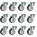 12 Pack Caster Wheels Swivel Plate Casters On Black Polyurethane 2