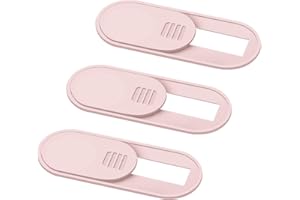 HKDGYHON Laptop Camera Cover Slide, 0.028 Inch Ultra Thin Laptop Camera Cover Blocker, Laptop Accessories for iPhone MacBook Laptop, Desktop, PC, Tablet, Protect Your Visual Privacy Security (Pink-3 Pack)