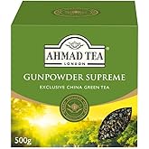 Ahmad Tea Green Tea, Gunpowder Loose Leaf, 500g - Caffeinated & Sugar Free