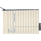 Out of Print Library Card Zipper Pouch - Accessory For Book Lovers to Carry Pencils and More