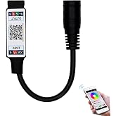 TOPXCDZ Mini RGB Bluetooth Controller DC 5V 12V 24V Music BT Smart APP Controller Light Strip Control for RGB LED Strip (Mini DC Bluetooth Black)