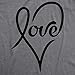 Womens Love Cursive Heart Design Cute Stylish T Shirt (Dark Heather Grey) - L
