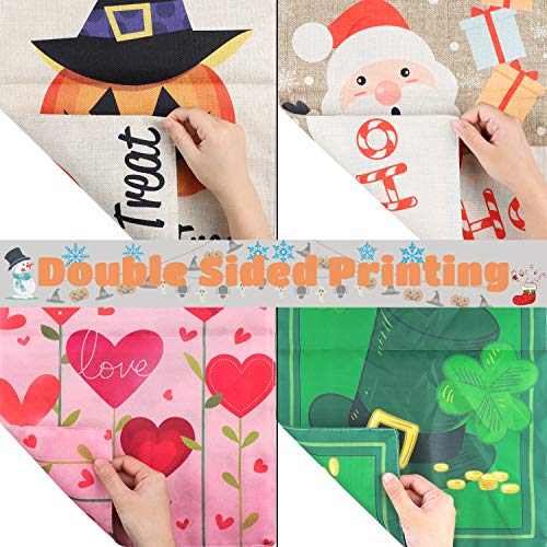 image for GROBRO7 10Pcs Seasonal Garden Flags Set Double Sided Print House Flag 