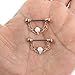 SkullParty Nipplerings Piercing Women 14G Stainless Steel Opal Nipple Piercing Barbell Bar Rings - Rose Gold