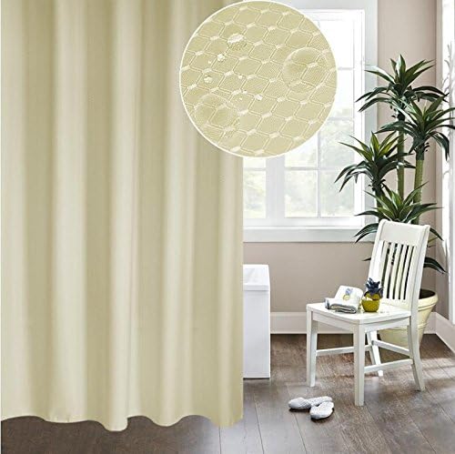 Cryseam Shower Curtain 7272 Beige Thick Polyester Mildew Resistant Fabric Waterproof Antibacterial