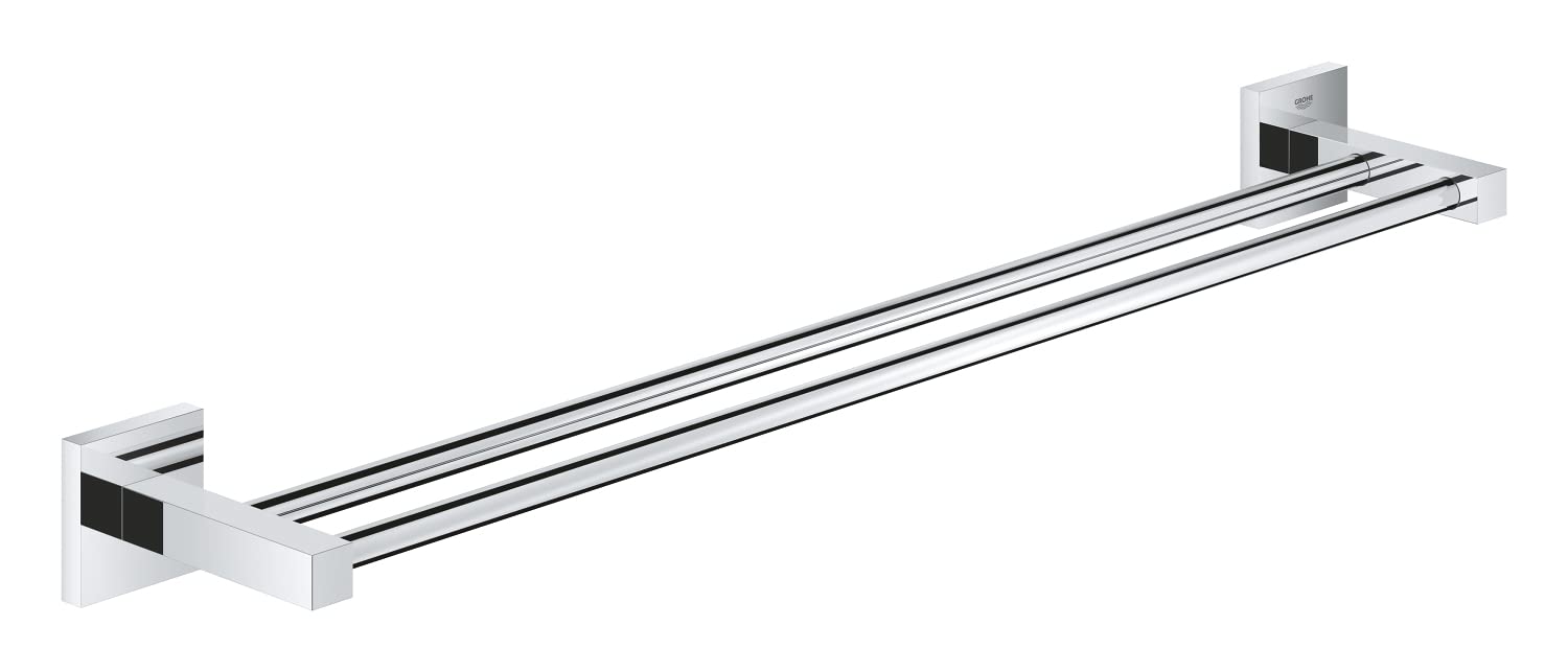 GROHE Start Cube - Doppel- Badetuchhalter (Stichmaß: 600mm, verdeckte Befestigung, Material: Metall), chrom, 41104000