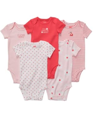 Carters 5-pk. Poppy Blossom Bodysuit Set 18 Month Coral