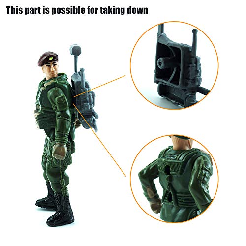 CORPER TOYS Army Men Military Soldier Toy Kit Mini Action Figure Playset Armored Car with Assorted Accessories Gifts for Kids Boys Girls Children - Thumbnail 2