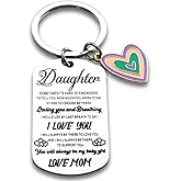To My Baby Girl Keychain Gifts from Mom - Inspirational Daughter Birthday, Valentine's Day, Christmas & Graduation Gift Idea