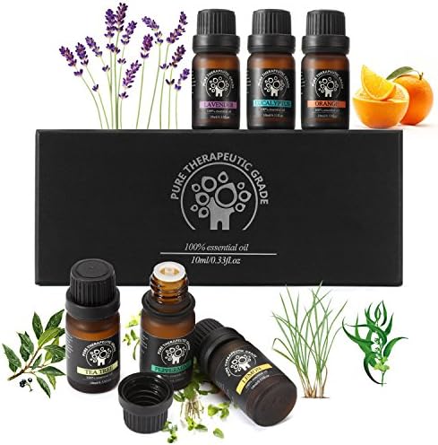 Top 6 Aromatherapy Essential Oils Gift Set - Milota 100% Premium Pure Natural Therapeutic Grade Oils kit - Lavender, Tea Tree, Eucalyptus, Lemongrass, Orange, Peppermint