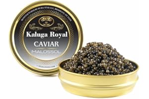 OVERNIGHT SHIPPING- OLMA Kaluga Sturgeon Black Caviar - Large Pearly Grains, Smooth Flavor, Superior Grade - 4.4 oz / 125 g