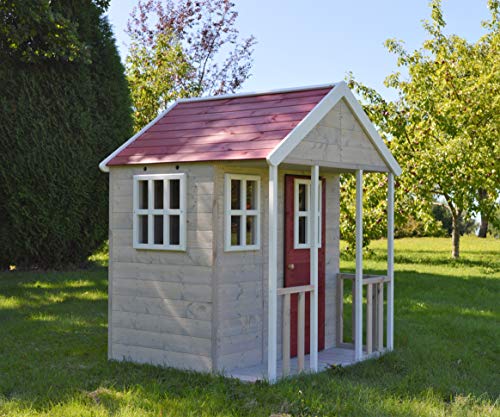 Wendi Toys M6 Nordic Adventure House | Maison de jardin pour Jeu d'enfant à l'extérieur | Rouge