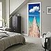 Fymural 3D Door Wallpaper Murals - Wall Stickers-Beach for Home Decoration Self-Adhesive Vinyl Removable Art Door Decals 30.3x78.7
