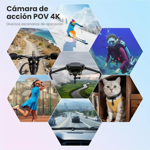 Camlance 4K Mini Sports Camera, 20MP Portable for POV Camera, 6 Axis EIS Body Camera, 40M Underwater Camera, WiFi Mini Magnetic Camera (with 64GB TF and Mounting Accessories)