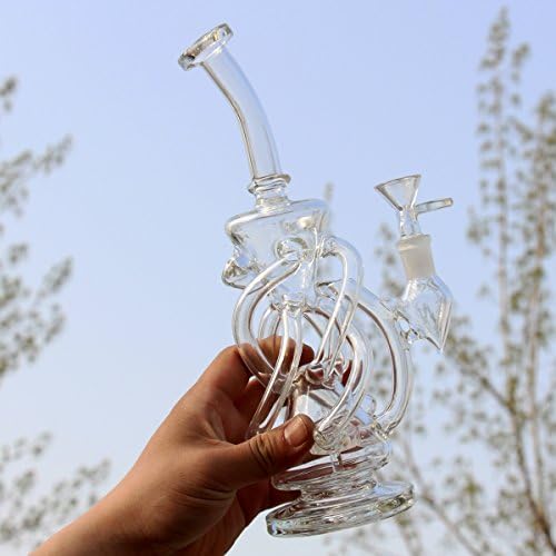 Glass Drinking cup Handmade Height 10.2in 14.4mm (4)