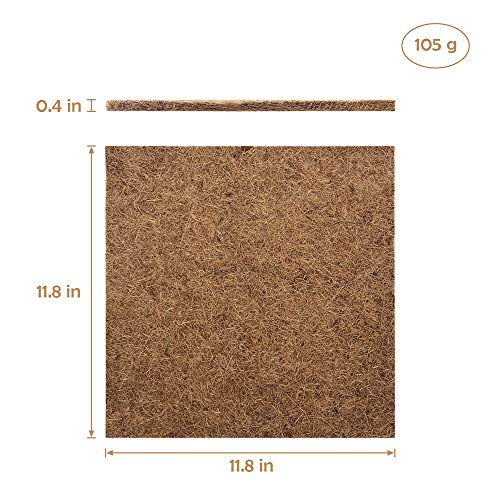 LiMio Reptile Mat Coconut Fiber Bedding, Organic Terrarium Substrate Liner, Soft Carpet for Reptile Terrarium Use for Chameleon Beardie Tortoise, Easy to Clean Carpet for Chameleon(3 Mat)