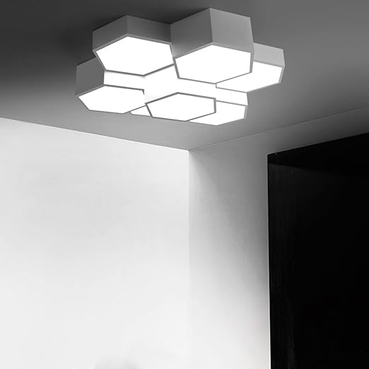 lampara led de techo panal hexagonal