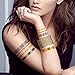 COKOHAPPY 5 Sheets Armband Bracelet Gold and Silver Flash Metallic Temporary Tattoo