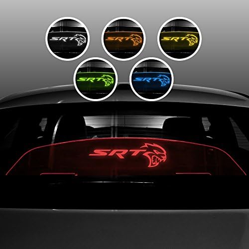 Windrestrictor - Glow Plate Compatible with 2006-2018 Dodge Charger - Mopar Licensed - Red Led Lighting - Option 8