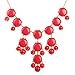 JANE STONE Bubble Bib Necklace Coral Red Bubble Statement Frontal Jewelry