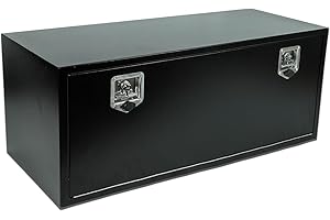 PRUNkuar 48 Inch Underbody Truck Tool Box Heavy Duty Steel Plated Storage Box with T-Handle Lock Waterproof Smooth Surface 48"x 18"x 18" for Pickup Truck Bed RV Trailer Black