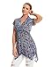 MBJ WT1312 Womens Print Short Sleeve Empire Line Side Panel Tunic XXL CORAL_NAVY