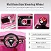 Costzon Kids Ride On Car, 6V Battery Powered Electric Vehicle with 2.4 GHZ Remote Control, Safety Belt, Led Headlights, Horn, Music, Volume Control (Pink)