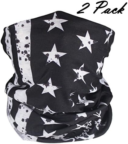 Samtank 2-Pack American Flag Pattern Outdoor Face Mask,100% Microfiber Breathable Seamless Tube Face Mask, More than 11 Ways to Wear,Perfect For Fishing,Hiking,Camping, Cycling(2-Pack)