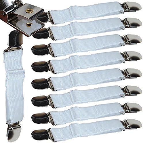 8pcs Sheet Band Straps Suspenders Adjustable Bed Corner Holder Elastic Fasteners Clips Grippers Mattress Pad Cover Fitted Sheet