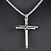 LineAve Men's Stainless Steel Nail and Rope Cross Pendant Necklace