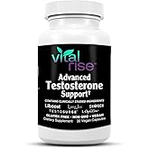 Vital Rise Testosterone Supplement for Men – Advanced Testosterone Booster with Fenugreek & Ashwagandha - Workout, Muscle Builder, Strength, Energy, Performance – Vegan, 30 Capsules